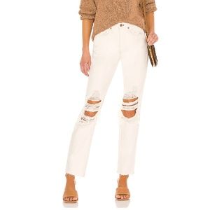 Rag & Bone Rosa Mid Rise Boyfriend Ecru